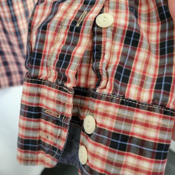 J.A.C.H.S. Men's Shirt Plaid Cowboy Western Button up XXL Red White Blue Y2K - Picture 5 of 8